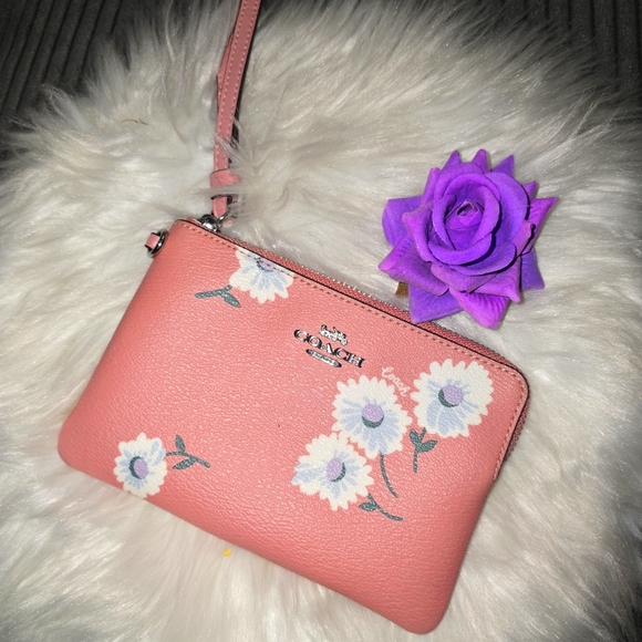 Coach Handbags - Like new coach pink floral wristlet